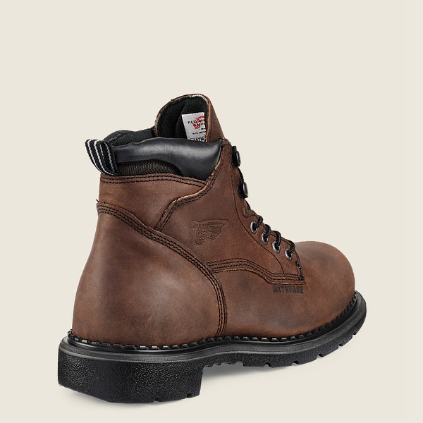 Mens Red Wing Supersole® - 6-inch Waterproof Toe Metguard - Safety Boots Brown/Black - IRZ437061